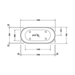 Duravit D-Neo Badewanne 475x750x1600mm, 295l, Mattweiß, Oval, Freistehend, 2 R... DURAVIT-700486000000000 4063382154996 (Abb. 1)