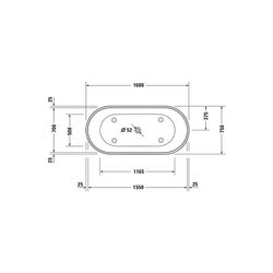 Duravit D-Neo Badewanne 475x750x1600mm, 295l, Mattweiß, Oval, Freistehend, 2 R... DURAVIT-700486000000000 4063382154996 (Abb. 1)
