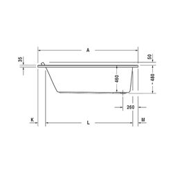 Duravit Starck Wannen Whirlwanne Rechteckig, Einbau, 750x1700x480mm Air-System... DURAVIT-760335000AS0000 4053424453521 (Abb. 1)