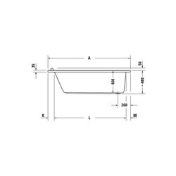 Duravit Starck Wannen Whirlwanne Rechteckig, Einbau, 750x1700x480mm Air-System... DURAVIT-760335000AS0000 4053424453521 (Abb. 1)