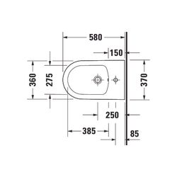 Duravit White Tulip Stand Bidet 580x370x420mm, Weiß Hochglanz, 1 HL, mit ÜL, Back t... DURAVIT-2293100000 4063382012562 (Abb. 1)