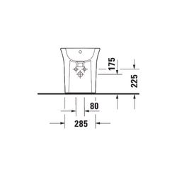 Duravit White Tulip Stand Bidet 580x370x420mm, Weiß Hochglanz, 1 HL, mit ÜL, Back t... DURAVIT-2293100000 4063382012562 (Abb. 1)