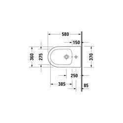 Duravit White Tulip Stand Bidet 580x370x420mm, Weiß Hochglanz, 1 HL, mit ÜL, Back t... DURAVIT-2293100000 4063382012562 (Abb. 1)