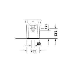 Duravit White Tulip Stand Bidet 580x370x420mm, Weiß Hochglanz, 1 HL, mit ÜL, Back t... DURAVIT-2293100000 4063382012562 (Abb. 1)