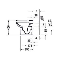 Duravit No.1 Stand WC 480x370x400mm, Weiß Hochglanz, 4,5l, Tiefspüler, rimless, waa... DURAVIT-2184090000 4053424507552 (Abb. 1)