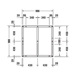 Duravit Fußgestell 900x900x85-100mm für Tempano Duschwannen... DURAVIT-791374000000000 4053424893969 (Abb. 1)