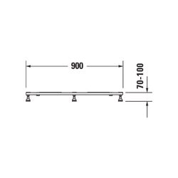 Duravit Fußgestell 900x900x85-100mm für Tempano Duschwannen... DURAVIT-791374000000000 4053424893969 (Abb. 1)