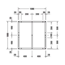 Duravit Fußgestell 1000x1000x85-100mm für Tempano Duschwannen... DURAVIT-791375000000000 4053424893976 (Abb. 1)