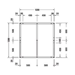 Duravit Fußgestell 1200x1200x85-100mm für Tempano Duschwannen... DURAVIT-791376000000000 4053424893983 (Abb. 1)