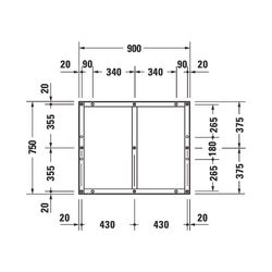 Duravit Fußgestell 750x900x85-100mm für Tempano Duschwannen... DURAVIT-791377000000000 4053424893990 (Abb. 1)