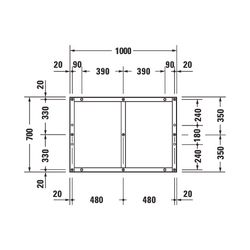 Duravit Fußgestell 700x1000x85-100mm für Tempano Duschwannen... DURAVIT-791379000000000 4053424894010 (Abb. 1)