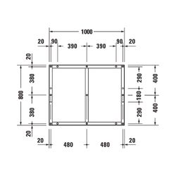 Duravit Fußgestell 800x1000x85-100mm für Tempano Duschwannen... DURAVIT-791380000000000 4053424894027 (Abb. 1)
