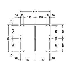 Duravit Fußgestell 900x1000x85-100mm für Tempano Duschwannen... DURAVIT-791381000000000 4053424894034 (Abb. 1)