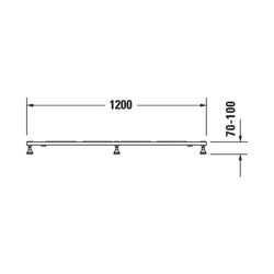 Duravit Fußgestell 700x1200x85-100mm für Tempano Duschwannen... DURAVIT-791382000000000 4053424894041 (Abb. 1)