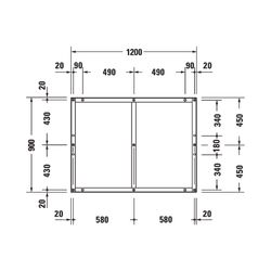 Duravit Fußgestell 900x1200x85-100mm für Tempano Duschwannen... DURAVIT-791384000000000 4053424894065 (Abb. 1)