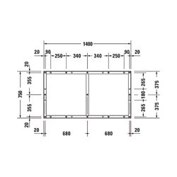 Duravit Fußgestell 750x1200x85-100mm für Tempano Duschwannen... DURAVIT-791386000000000 4053424894089 (Abb. 1)