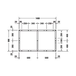Duravit Fußgestell 800x1400x85-100mm für Tempano Duschwannen... DURAVIT-791387000000000 4053424894096 (Abb. 1)