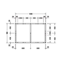 Duravit Fußgestell 900x1400x85-100mm für Tempano Duschwannen... DURAVIT-791388000000000 4053424894102 (Abb. 1)