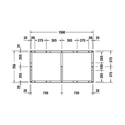 Duravit Fußgestell 750x1500x85-100mm für Tempano Duschwannen... DURAVIT-791390000000000 4053424894126 (Abb. 1)