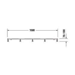 Duravit Fußgestell 750x1500x85-100mm für Tempano Duschwannen... DURAVIT-791390000000000 4053424894126 (Abb. 1)