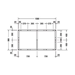 Duravit Fußgestell 800x1500x85-100mm für Tempano Duschwannen... DURAVIT-791391000000000 4053424894133 (Abb. 1)
