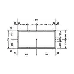 Duravit Fußgestell 800x1600x85-100mm für Tempano Duschwannen... DURAVIT-791392000000000 4053424894140 (Abb. 1)