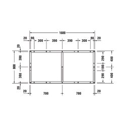 Duravit Fußgestell 750x1600x85-100mm für Tempano Duschwannen... DURAVIT-791393000000000 4053424894157 (Abb. 1)