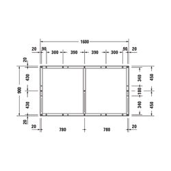 Duravit Fußgestell 900x1600x85-100mm für Tempano Duschwannen... DURAVIT-791394000000000 4053424894164 (Abb. 1)