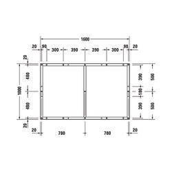 Duravit Fußgestell 1000x1600x85-100mm für Tempano Duschwannen... DURAVIT-791395000000000 4053424894171 (Abb. 1)
