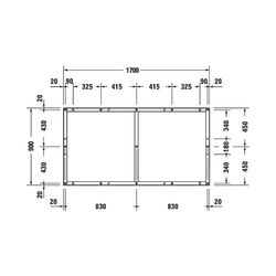 Duravit Fußgestell 900x1700x85-100mm für Tempano Duschwannen... DURAVIT-791398000000000 4053424894201 (Abb. 1)