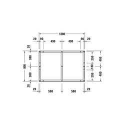 Duravit Fußgestell 800x1200x85-100mm für Tempano Duschwannen... DURAVIT-791383000000000 4053424894058 (Abb. 1)