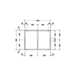 Duravit Fußgestell 900x1200x85-100mm für Tempano Duschwannen... DURAVIT-791384000000000 4053424894065 (Abb. 1)