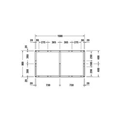 Duravit Fußgestell 800x1500x85-100mm für Tempano Duschwannen... DURAVIT-791391000000000 4053424894133 (Abb. 1)