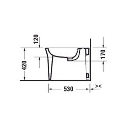 Duravit White Tulip Stand Bidet 580x370x420mm, Weiß Hochglanz, 1 HL, mit ÜL, Back t... DURAVIT-2293100000 4063382012562 (Abb. 1)