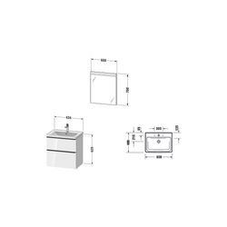 Duravit D-Neo Möbelwaschtisch, Waschtischunterbau, Spiegel 480x650x2000mm, 1 Auszu... DURAVIT-DE011201616 4063382162861 (Abb. 1)