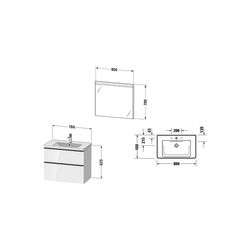 Duravit D-Neo Möbelwaschtisch, Waschtischunterbau, Spiegel eckig 480x800x2000mm, 1... DURAVIT-DE011304949 4063382163134 (Abb. 1)