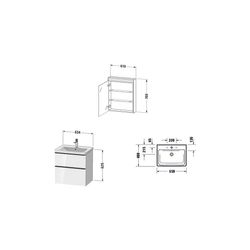 Duravit D-Neo Möbelwaschtisch, Waschtischunterbau, Spiegelschrank 480x650x2000mm, ... DURAVIT-DE0115R2222 4063382163226 (Abb. 1)