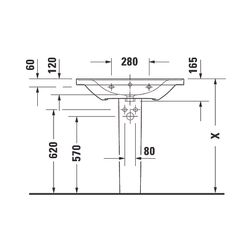 Duravit D-Neo Waschtisch 480x800x165mm, Weiß Hochglanz, Rechteckig, 1 Waschplatz/HL... DURAVIT-2367800000 4053424981970 (Abb. 1)