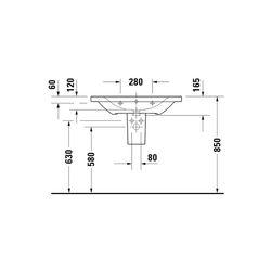 Duravit D-Neo Waschtisch 480x800x165mm, Weiß Hochglanz, Rechteckig, 1 Waschplatz/HL... DURAVIT-2367800000 4053424981970 (Abb. 1)