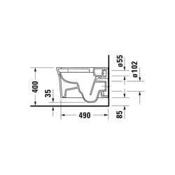 Duravit White Tulip Wand-WC 540x370x365mm, Weiß Hochglanz, 4,5l, HygieneGlaze, Tief... DURAVIT-2576092000 4053424913568 (Abb. 1)