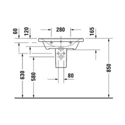 Duravit D-Neo Waschtisch 480x650x160mm, Weiß Hochglanz, Rechteckig, 1 Waschplatz/HL... DURAVIT-2367650000 4063382015624 (Abb. 1)
