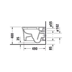 Duravit White Tulip Wand-WC 540x370x365mm, Weiß Hochglanz, 4,5l, HygieneGlaze, Tief... DURAVIT-2576092000 4053424913568 (Abb. 1)