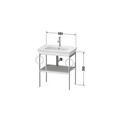 Duravit White Tulip Metallkonsole 450x684x760mm Graphit HG, 1 Ablagefläche, 2 Hand... DURAVIT-WT4546BH1H1 4063382127709 (Abb. 1)