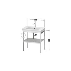 Duravit White Tulip Metallkonsole 450x684x760mm, R, Weiß SDM, 1 Ablagefläche/Handt... DURAVIT-WT4543R3636 4063382126818 (Abb. 1)