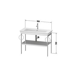 Duravit White Tulip Metallkonsole 450x984x760mm B, Weiß SDM, 1 Ablagefläche, 2 Han... DURAVIT-WT4547B3636 4063382133892 (Abb. 1)