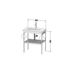 Duravit White Tulip Metallkonsole 450x684x760mm Graphit HG, 1 Ablagefläche, 2 Hand... DURAVIT-WT4546BH1H1 4063382127709 (Abb. 1)