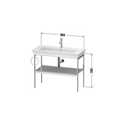 Duravit White Tulip Metallkonsole 450x984x760mm, Taupe SDM, 1 Ablagefläche/Handtuc... DURAVIT-WT4544R6060 4063382127471 (Abb. 1)