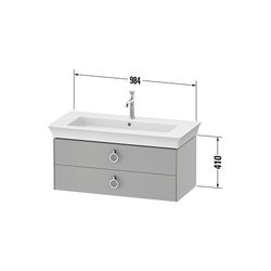 Duravit White Tulip Waschtischunterbau wandhäng. 458x984x410mm AM Nusb.Matt Graphi... DURAVIT-WT435207758 4063382114891 (Abb. 1)