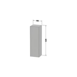 Duravit White Tulip Halbhochschrank Lack 360x400x1320mm Graphit Hochglanz, 1 Tür R... DURAVIT-WT1332RH1H1 4063382122759 (Abb. 1)
