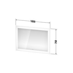 Duravit White Tulip Spiegel Wandmontage 50x1050x750mm, Weiß, LED, 47W, Betätig... DURAVIT-WT7062000000000 4063382551092 (Abb. 1)